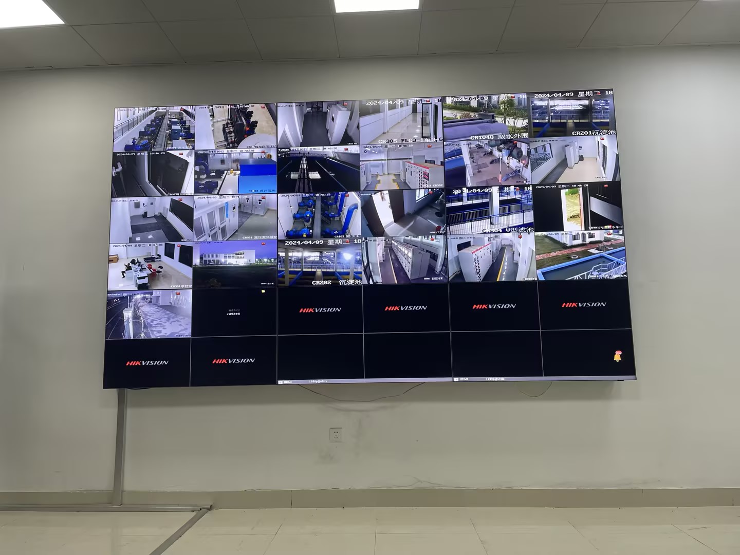 水廠55寸3*3信息監(jiān)控中心大屏拼接屏驗(yàn)收！